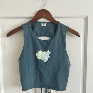 Sunday Best cut out back blue tank size M